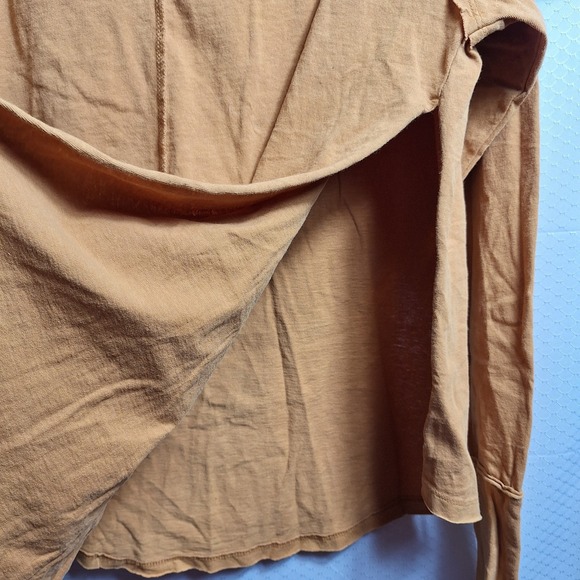 WE THE FREE People Don't You Want Me Long Sleeve Top Sz XS Goldenrod Cowl Neck - Picture 3 of 6